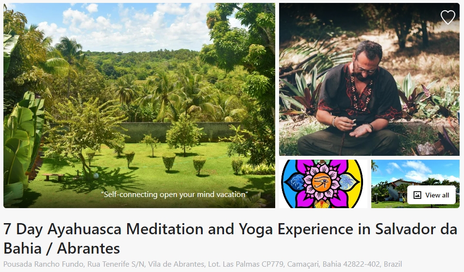 viagem com ayahuasca meditação e yoga em Salvador da Bahia / Camaçari..